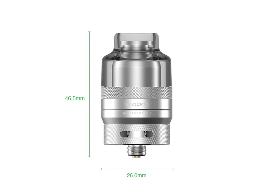 reemplazo de los 26 x 46,5 del milímetro Voopoo Rta de la vaina del tanque 2ml 510 del hilo tanques de Pnp