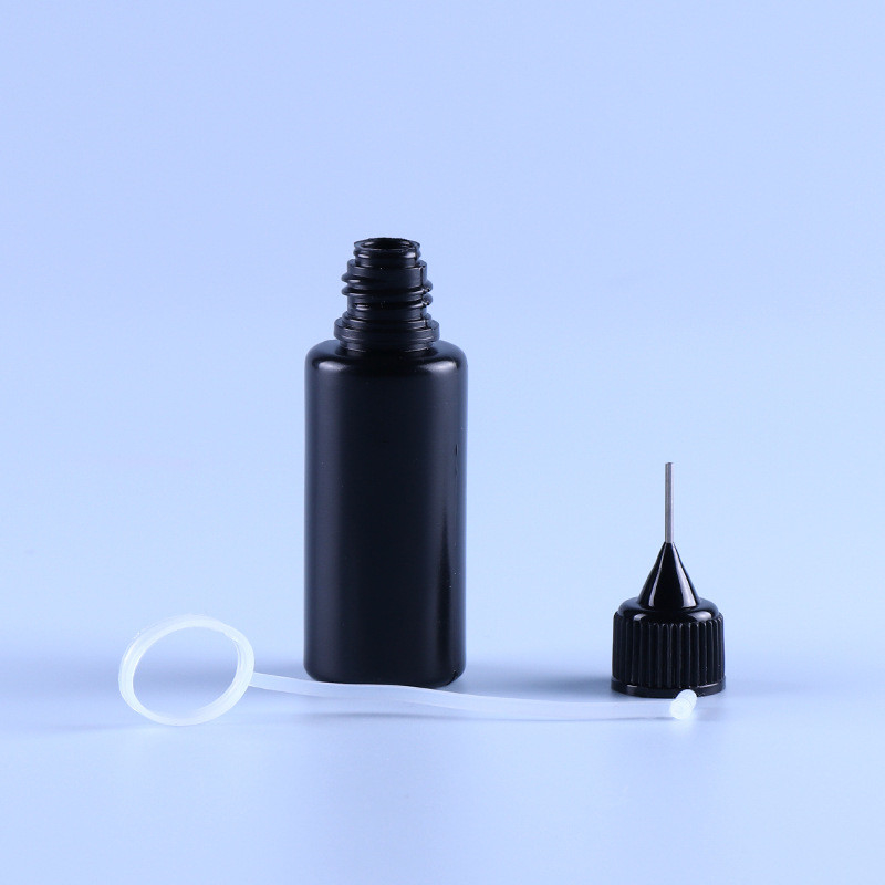 Anillo vacío de Ejuice Vape Juice Bottle Light Resistant Silicone del PE de la aguja de la extremidad negra del casquillo