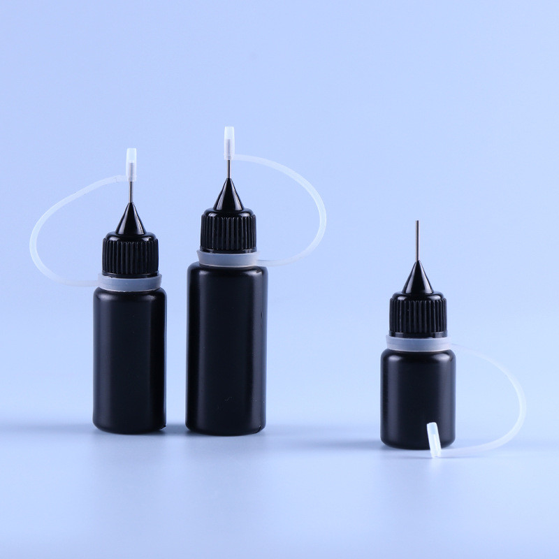 Anillo vacío de Ejuice Vape Juice Bottle Light Resistant Silicone del PE de la aguja de la extremidad negra del casquillo