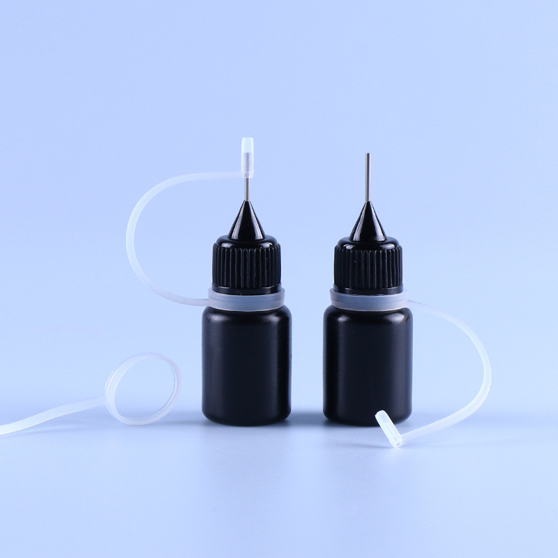 Anillo vacío de Ejuice Vape Juice Bottle Light Resistant Silicone del PE de la aguja de la extremidad negra del casquillo