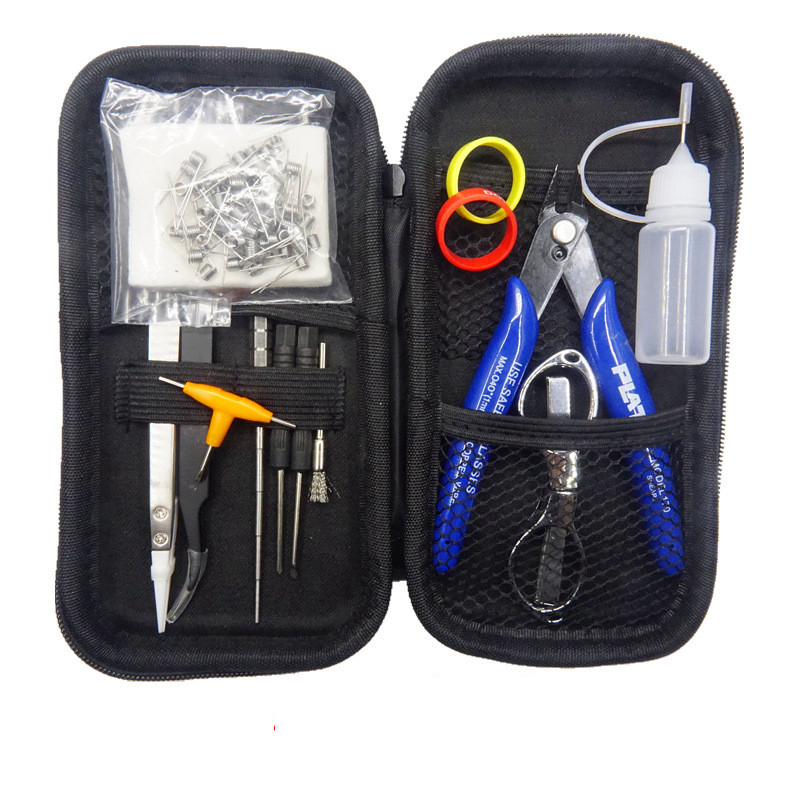 Algodón de la plantilla de la bobina de la banda de Kit Electronic Cigarette Accessories Bag de la herramienta de Mini Vape DIY X6