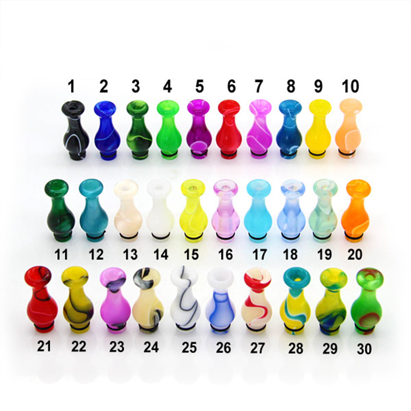 El florero colorido de acrílico forma el goteo de Vape inclina el paquete simple de 510 boquillas