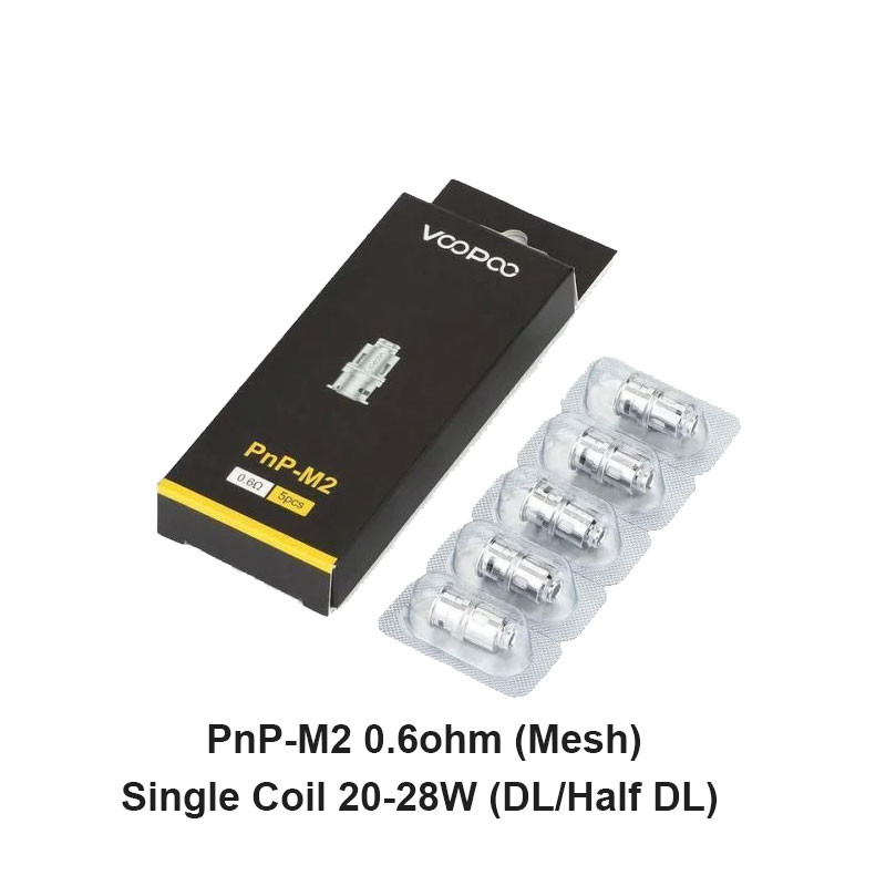 Voopoo PnP Replacement Coils 5pcs/pack para Drag Baby/Mini/2/S/X,VINCI Series Kit,Argus Pro,PnP 20/22,V.SUIT y también para los equipos de seguridad.