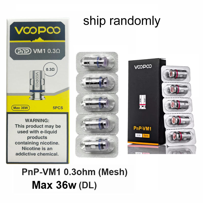Voopoo PnP Replacement Coils 5pcs/pack para Drag Baby/Mini/2/S/X,VINCI Series Kit,Argus Pro,PnP 20/22,V.SUIT y también para los equipos de seguridad.